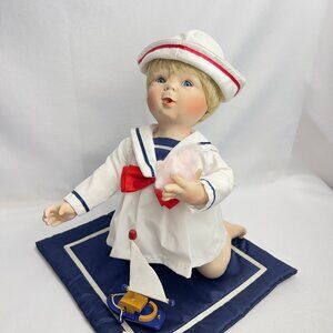 Ashton-Drake Kneeling Sailor Porcelain Doll #6171A Yolanda Bello Amanda 9.5"